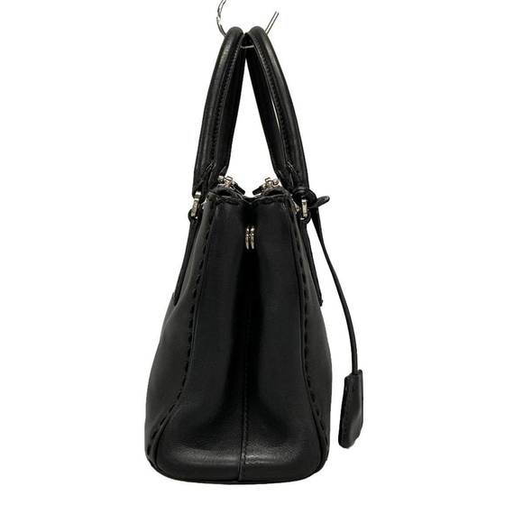 Prada Bag Leather Handbag Galleria Stitch Black Mini - Picture 1 of 16